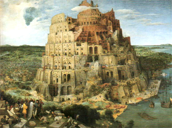 3.1.1 Communication. Fields: Semiotic, Linguistic, Languages  (classify by language), Communication Studies. Image: The Tower of Babel, 1563; a painting by Pieter Bruegel the Elder.