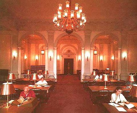 4. Mediation. Fields: Information Science, Museology, Scientometrics. Image: The reading room of the division of rare books at the Library of Congress (US national library). Source: LOC.