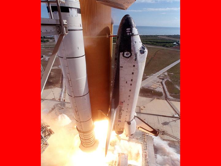 Technology - Space Shuttle Columbia as it lifts off from Launch Pad 39A on mission STS-107 (NASA, 2003).